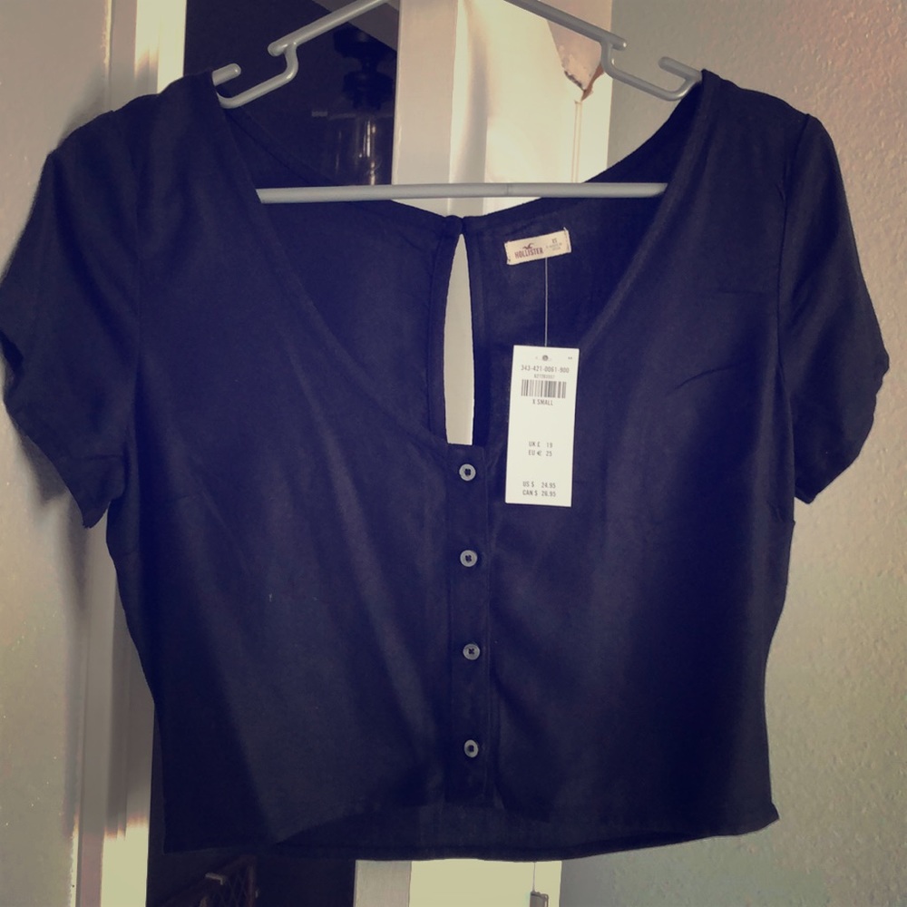 Hollister black crop top